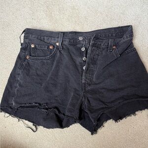 Levi's 501 jean shorts black
